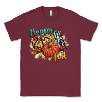 Burgundy happy fall Classic Tee - CowGirlArtShop