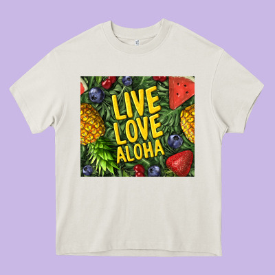Live Love Aloha Heavy Core Tee Designed By Tumblerdesignbyshophia