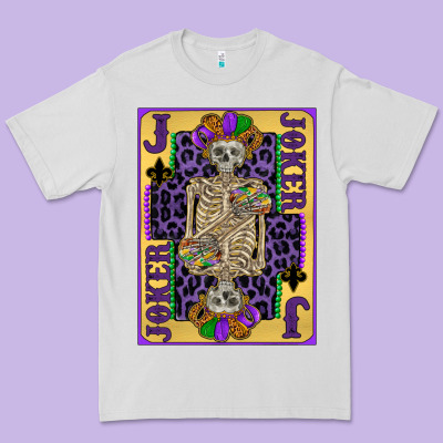 Joker Mardi Gras Skeleton Premium Tee Designed By Cowgirlartshop