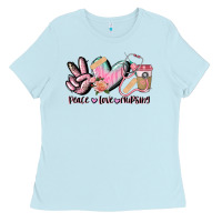 Baby Blue peace love nursing Ladies Tee - CowGirlArtShop