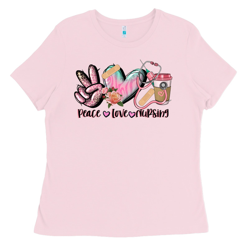 Peace Love Nursing Ladies Tee by CowGirlArtShop | Teevron