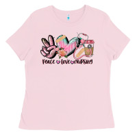 Bubblegum Pink peace love nursing Ladies Tee - CowGirlArtShop