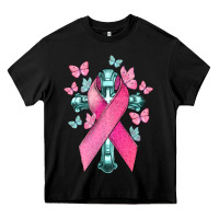 Black Cancer Cross Cancer Awareness Heavy Core Tee - HowdyJamesFarm