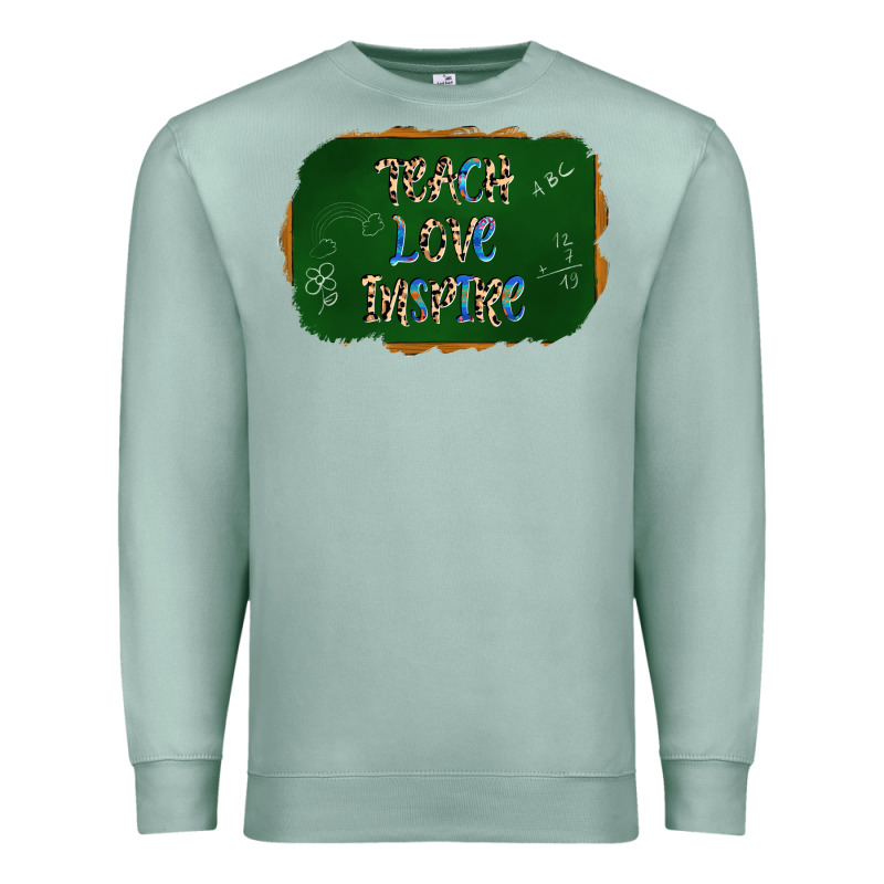 Teach Love Inspire Chalkboard Premium Sweatshirt by AdoDesignShop | Teevron