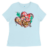 Baby Blue nurse hearts Ladies Tee - CowGirlArtShop