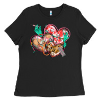 Black nurse hearts Ladies Tee - CowGirlArtShop