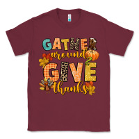 Burgundy gather around and give thanks Classic Tee - CowGirlArtShop