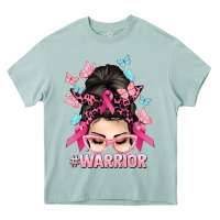 Arona Warrior Cancer messy bun Cancer Awareness Heavy Core Tee - HowdyJamesFarm
