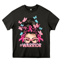 Asphalt Warrior Cancer messy bun Cancer Awareness Heavy Core Tee - HowdyJamesFarm