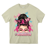 Mossy Warrior Cancer messy bun Cancer Awareness Heavy Core Tee - HowdyJamesFarm