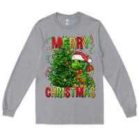 Heather Grey merry christmas dragon Long Sleeve Tee - FaDigitalArtStudio