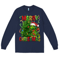 Navy merry christmas dragon Long Sleeve Tee - FaDigitalArtStudio