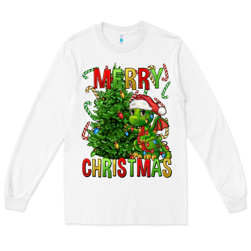 Merry Christmas Dragon Long Sleeve Tee by FaDigitalArtStudio | Teevron