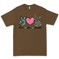 Cacao peace love frenchie Premium Tee - RanaPortraitStore