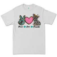 Dove Grey peace love frenchie Premium Tee - RanaPortraitStore