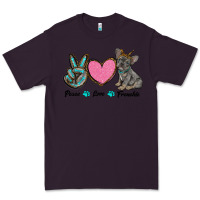 Plum peace love frenchie Premium Tee - RanaPortraitStore