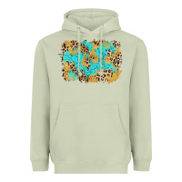 Matcha glitter leopard turquoise background Heavyweight Hoodie - AdoDesignShop