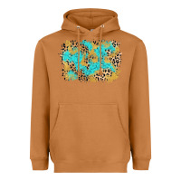 Meerkat glitter leopard turquoise background Heavyweight Hoodie - AdoDesignShop