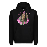 Black Baby Hippo With Tutu Premium Hoodie - LillyAllenDesigns