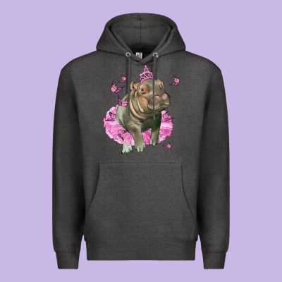 Baby Hippo With Tutu Premium Hoodie Designed By Lillyallendesigns