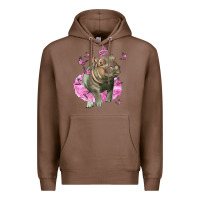 Chestnut Baby Hippo With Tutu Premium Hoodie - LillyAllenDesigns