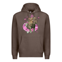 Coffee Baby Hippo With Tutu Premium Hoodie - LillyAllenDesigns