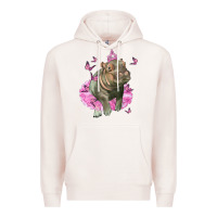 Pale Pink Baby Hippo With Tutu Premium Hoodie - LillyAllenDesigns
