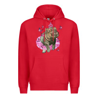 Red Baby Hippo With Tutu Premium Hoodie - LillyAllenDesigns