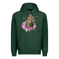 Sports Green Baby Hippo With Tutu Premium Hoodie - LillyAllenDesigns