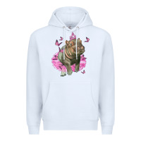 White Baby Hippo With Tutu Premium Hoodie - LillyAllenDesigns