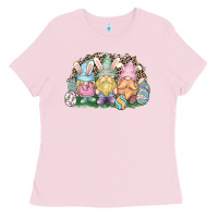 Bubblegum Pink Easter Day gnomes Ladies Tee - HowdyJamesFarm
