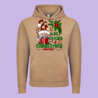 Hot Cocoa And Christmas Movie Vintage Hoodie Designed By Bundleandbundleshop