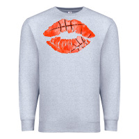 Heather Grey basketball lips Premium Sweatshirt - AdoDesignShop