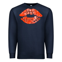 Navy basketball lips Premium Sweatshirt - AdoDesignShop