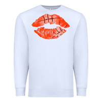 White basketball lips Premium Sweatshirt - AdoDesignShop
