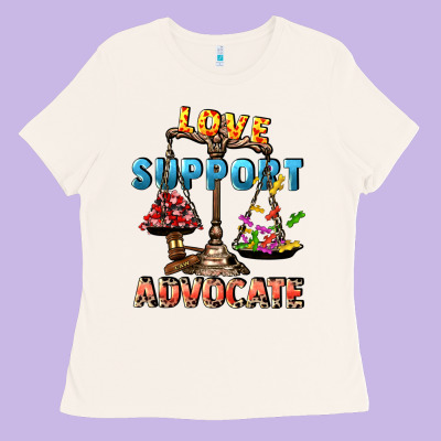 Love Support Advocate Ladies Tee Designed By Cowgirlartshop