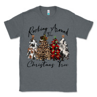 Charcoal Heather rocking around the christmas tree Classic Tee - CowGirlArtShop
