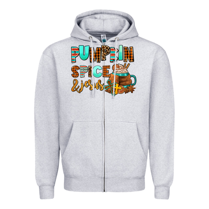 Pumpkin Spice And Jesus Zipper Hoodie by AdoDesignShop | Teevron