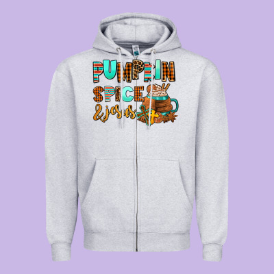 Pumpkin Spice And Jesus Zipper Hoodie Designed By Adodesignshop