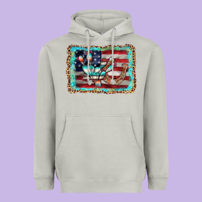 Flag Cactus Horseshoe Heavyweight Hoodie Designed By Adodesignshop