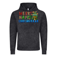 Vintage Black merry happy chrismukkah Vintage Hoodie - FaDigitalArtStudio