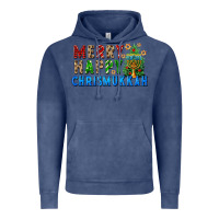 Vintage Denim merry happy chrismukkah Vintage Hoodie - FaDigitalArtStudio