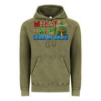 Vintage Olive merry happy chrismukkah Vintage Hoodie - FaDigitalArtStudio