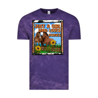 Cloud Purple western just a girl who loves horses Vintage Tee - OliviaCreatesArt