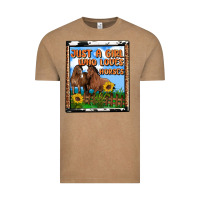 Vintage Coffee western just a girl who loves horses Vintage Tee - OliviaCreatesArt