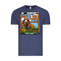 Vintage Denim western just a girl who loves horses Vintage Tee - OliviaCreatesArt