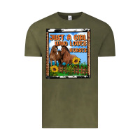 Vintage Olive western just a girl who loves horses Vintage Tee - OliviaCreatesArt