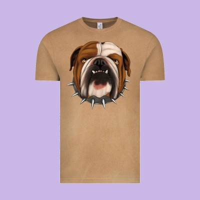 Bulldog Vintage Tee Designed By Jasminsmagicworld