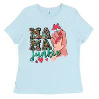 Baby Blue Mama Junkie Mother's Day Ladies Tee - CowGirlArtShop
