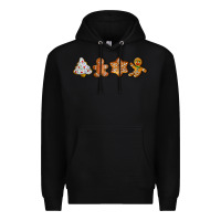 Black christmas cookies Premium Hoodie - LillyAllenDesigns